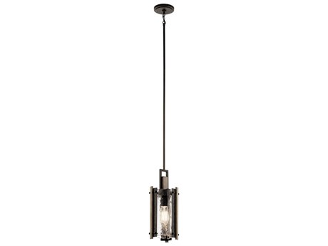 Kichler Aberdeen 1-Light Olde Bronze Glass Cylinder Geometric Mini Pendant