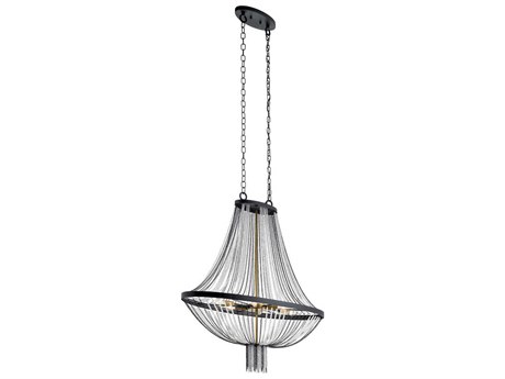 Kichler Alexia 6-Light Textured Black Geometric Island Pendant