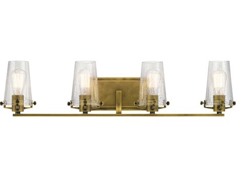 Kichler Alton 4-Light Natural Brass Glass Vanity Light