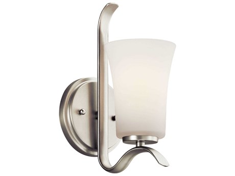 Kichler Armida 1-Light Brushed Nickel Glass Wall Sconce