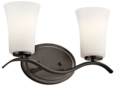 Kichler Armida 2-Light Olde Bronze Glass Vanity Light