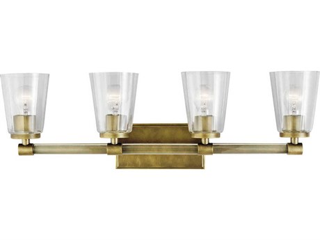 Kichler Audrea 4-Light Natural Brass Glass Vanity Light