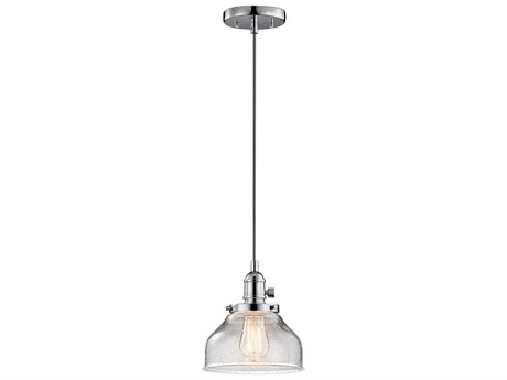 Kichler Avery 1-Light Chrome Glass Dome Round Mini Pendant