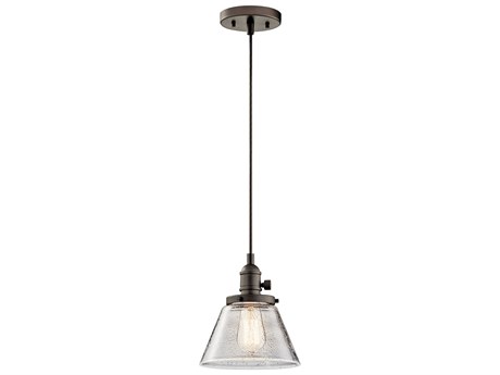 Kichler Avery 1-Light Olde Bronze Glass Dome Round Mini Pendant