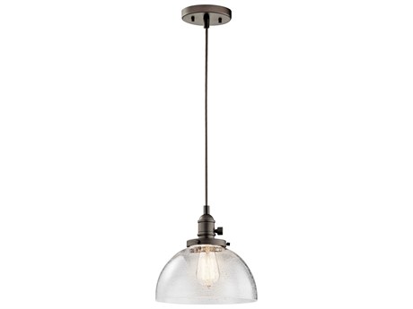 Kichler Avery 1-Light Olde Bronze Glass Dome Round Mini Pendant