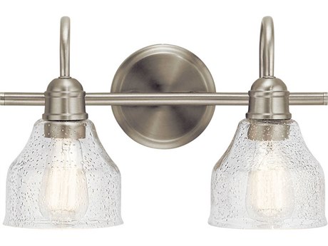 Kichler Avery 2-Light Brushed Nickel Glass Vanity Light