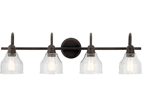 Kichler Avery 4-Light Olde Bronze Glass Vanity Light