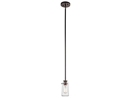Kichler Braelyn 1-Light Olde Bronze Glass Cylinder Mini Pendant