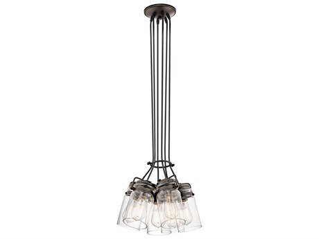 Kichler Brinley 6-Light Olde Bronze Glass Cylinder Mini Pendant