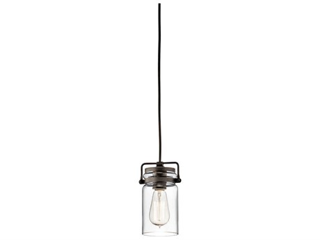 Kichler Brinley 1-Light Olde Bronze Glass Cylinder Mini Pendant
