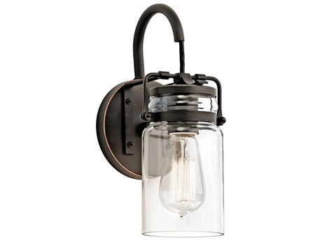 Kichler Brinley 1-Light Olde Bronze Glass Wall Sconce