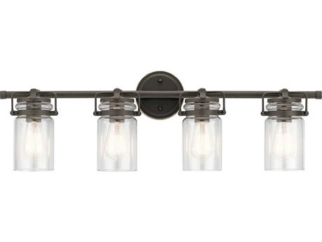 Kichler Brinley 4-Light Olde Bronze Glass Vanity Light