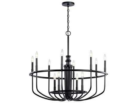 Kichler Capitol Hill 12-Light Black Candelabra Chandelier