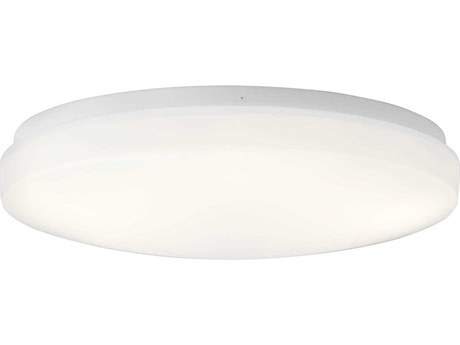 Kichler Ceiling Space 1-Light White LED Drum Round Flush Mount