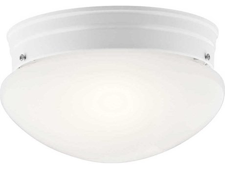 Kichler Ceiling Space 2-Light White Bowl Round Flush Mount