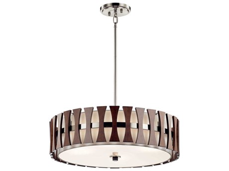 Kichler Cirus 4-Light Auburn Stained Brown Drum Round Pendant