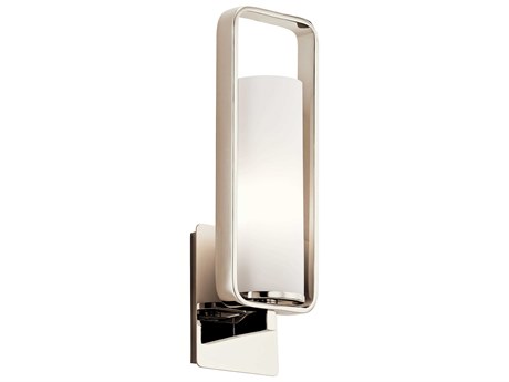 Kichler City Loft 1-Light Polished Nickel Glass Wall Sconce