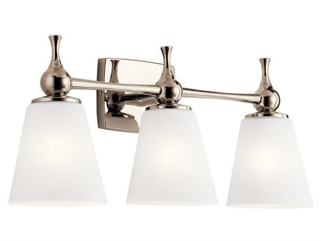 Kichler Cosabella 3-Light Polished Nickel Glass Vanity Light