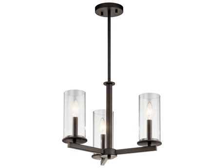 Kichler Crosby 3-Light Olde Bronze Glass Cylinder Pendant