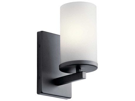 Kichler Crosby 1-Light Black Glass Wall Sconce