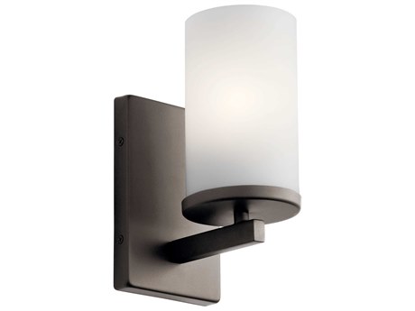 Kichler Crosby 1-Light Olde Bronze Glass Wall Sconce