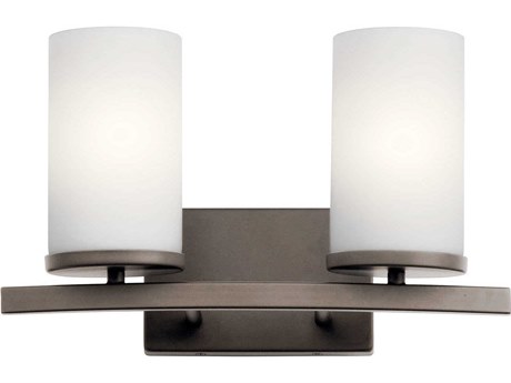 Kichler Crosby 2-Light Olde Bronze Glass Vanity Light