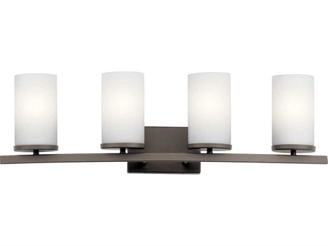 Kichler Crosby 4-Light Olde Bronze Glass Vanity Light