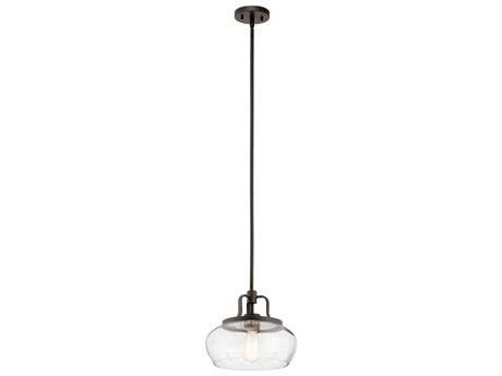 Kichler Davenport 1-Light Olde Bronze Glass Bowl Round Mini Pendant