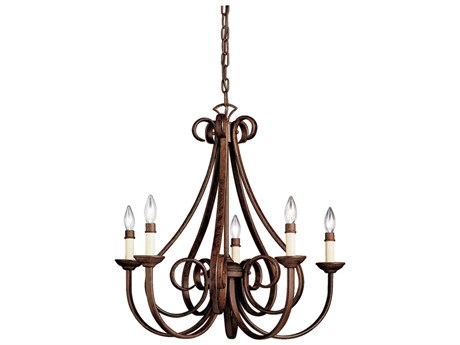 Kichler Dover 5-Light Tannery Bronze Candelabra Chandelier