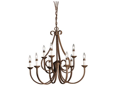 Kichler Dover 9-Light Tannery Bronze Candelabra Chandelier