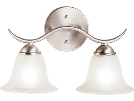 Kichler Dover 2-Light Brushed Nickel Glass Vanity Light