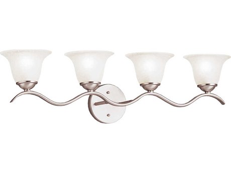 Kichler Dover 4-Light Brushed Nickel Glass Vanity Light