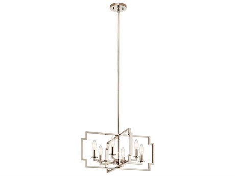 Kichler Downtown Deco 6-Light Polished Nickel Candelabra Chandelier
