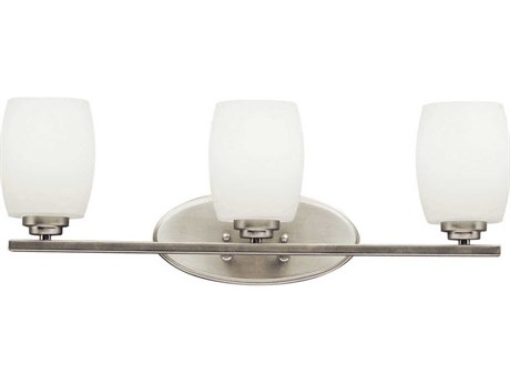 Kichler Eileen 3-Light Brushed Nickel Glass Vanity Light
