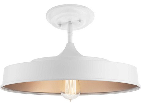 Kichler Elias 1-Light White Round Semi Flush Mount