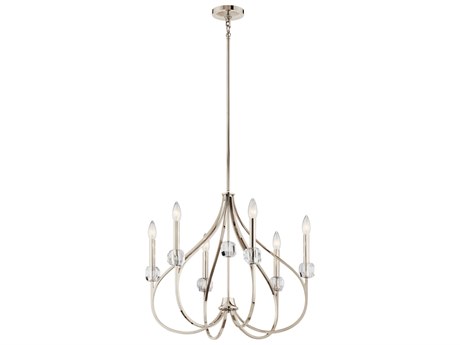 Kichler Eloise 6-Light Polished Nickel Crystal Candelabra Chandelier