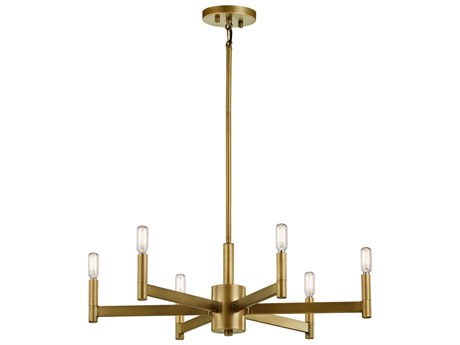 Kichler Erzo 6-Light Natural Brass Candelabra Linear Chandelier
