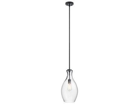 Kichler Everly 1-Light Black Glass Geometric Mini Pendant