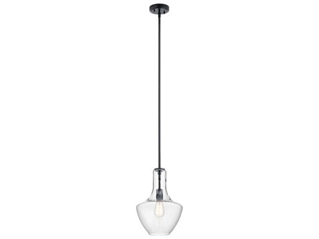 Kichler Everly 1-Light Black Glass Geometric Mini Pendant