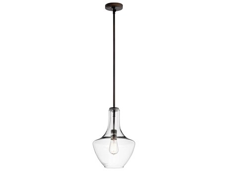 Kichler Everly 1-Light Olde Bronze Glass Geometric Mini Pendant