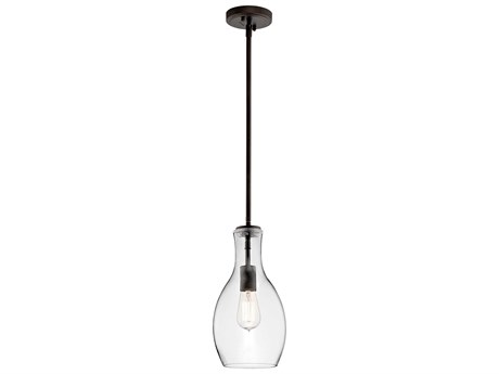 Kichler Everly 1-Light Olde Bronze Glass Geometric Mini Pendant