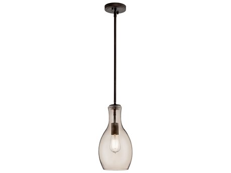Kichler Everly 1-Light Olde Bronze Glass Geometric Mini Pendant