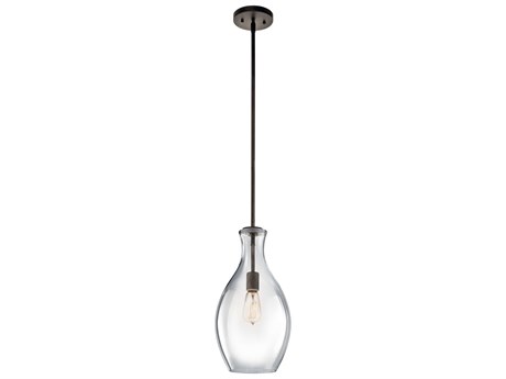 Kichler Everly 1-Light Olde Bronze Glass Geometric Mini Pendant
