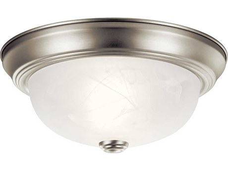 Kichler 2-Light Brushed Nickel Glass Bowl Round Flush Mount