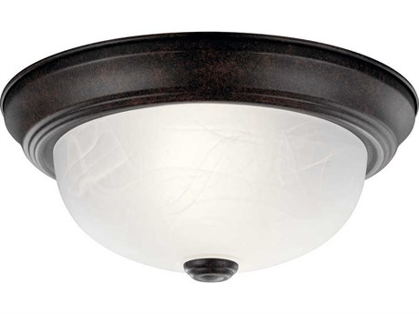 Kichler 2-Light Tannery Bronze Glass Bowl Round Flush Mount