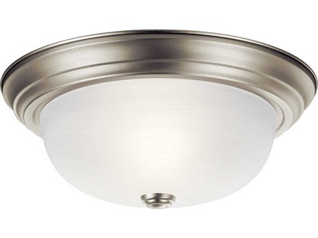 Kichler 2-Light Brushed Nickel Glass Bowl Round Flush Mount