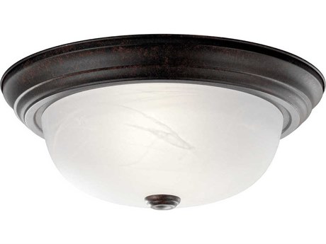 Kichler 2-Light Tannery Bronze Glass Bowl Round Flush Mount