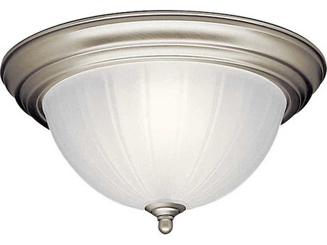 Kichler 2-Light Brushed Nickel Glass Bowl Round Flush Mount