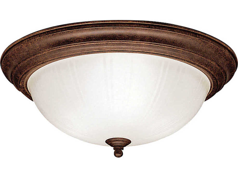 Kichler Lighting Tannery Bronze 3light 15'' Wide Glass Flush Mount