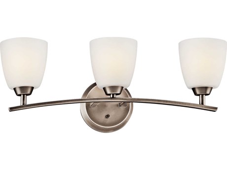 Kichler Granby 3-Light Brushed Pewter Glass Vanity Light